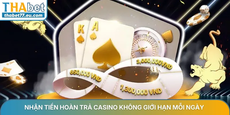 Nhận tiền hoàn trả casino không giới hạn mỗi ngày