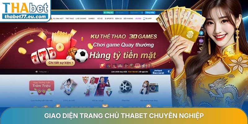 Giao diện trang chủ Thabet chuyên nghiệp